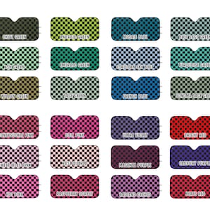 Checkered Flag Sun Shade for Vehicles Colorful Checker Race Car Seat Covers Accessories Set Retro Steering Wheel Belt Van Truck SUV Gifts