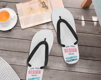 Custom Rubber Flip Flops Unisex Personalized Beach Sandals Any Text Photo Image Logo Pattern Monogram Name Colors Gift