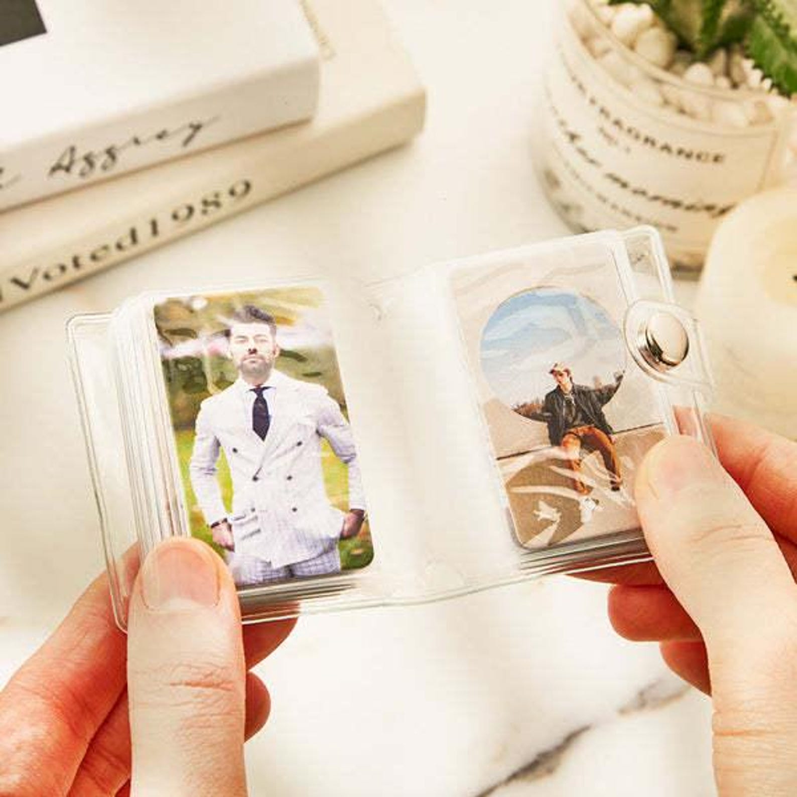 Custom Photo Album Keychain Personalized Mini Scrapbook Cute Customized ...
