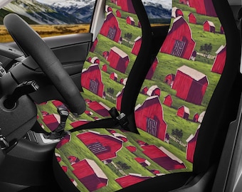 Country Car Seat Covers for Vehicles Rustic Farmhouse Seat Cover Cute Boho Barn Country Western Farmer Seat Protectors Van Truck SUV