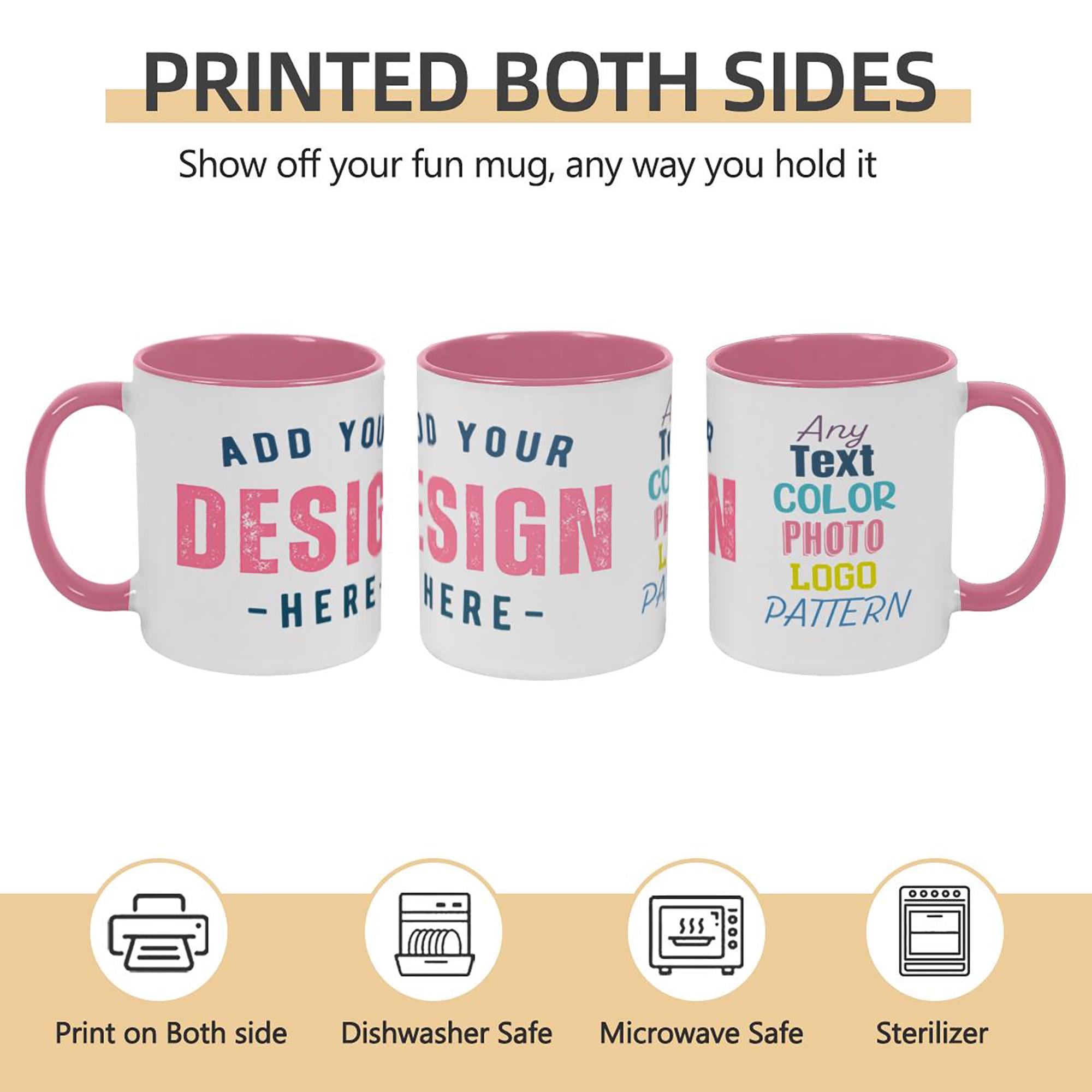 Mug Rim Design Custom Mug With Colored Rim Text Logo Image Photo Personalized Coffee ...