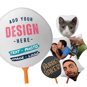 Custom Photo Foil Balloons Personalized Mini Star Balloon Round Circle or Heart Shaped Tiny Foil Balloons Customize with Text Image Logo Pic