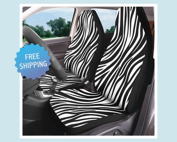 Zebra 2pcs Car Seat Covers Front Seats Bucket Seat Protector Car