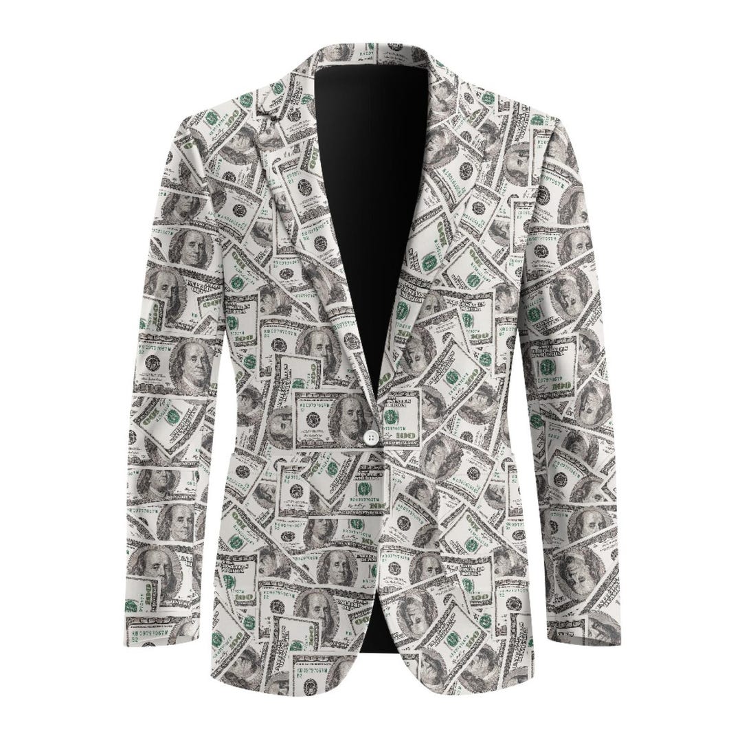 100ドル札ジャケット 現金ブレザー 男性または女性用 ノベルティギフト 