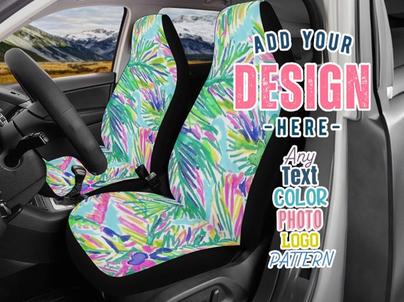 Personalized Car Seat Covers for Vehicles Front or Full Set Custom Car Seat Cover SUV Van Truck Design Your Own Car Accessories Gift