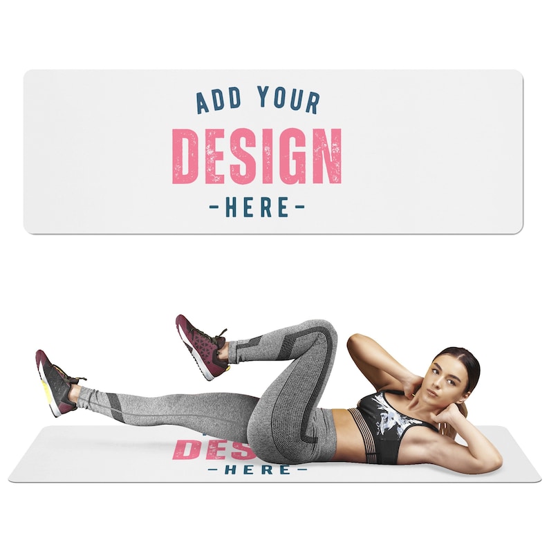 Personalizable Yoga Mat Customizable Yoga Pad Gift for Her Him Design Your Own Name Image Logo Graphic Text Photo Pattern Color Custom image 3