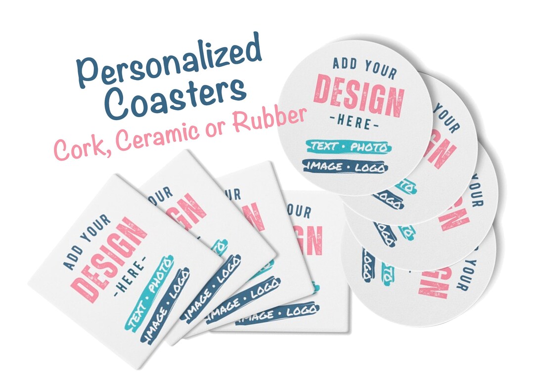 Personalized Coasters Set Cork Custom Coasters Bulk for Wedding Favor