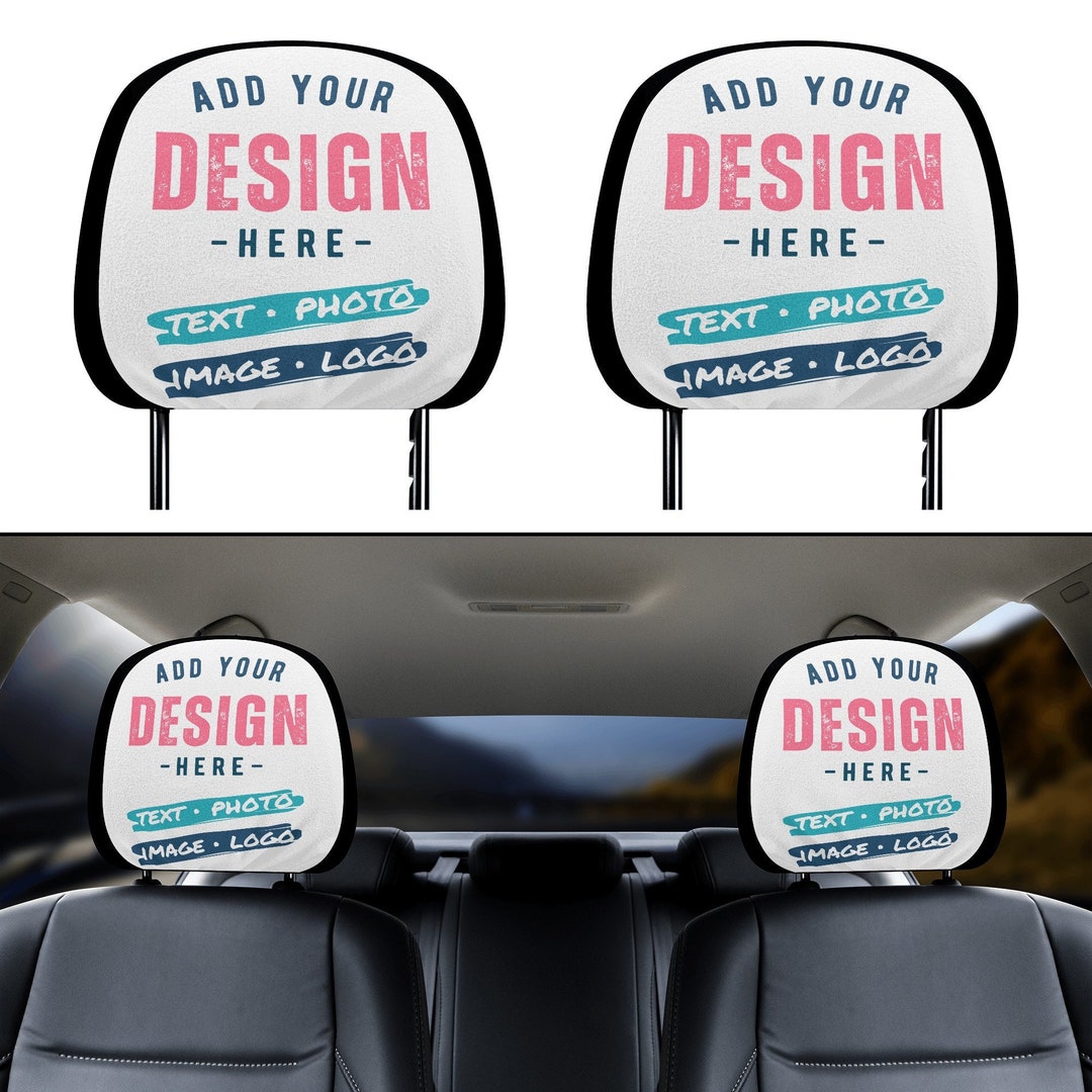 Custom Car Headrest Covers Set Personalized Headrest Covers for