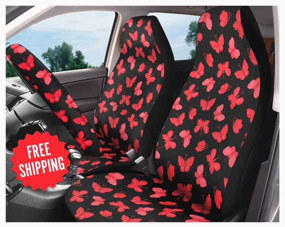 Butterfly Car Seat Covers for Vehicle Red Moth Seat Cover Cute Car  Accessories for Women Red & Black Van Truck SUV Seat Protectors 