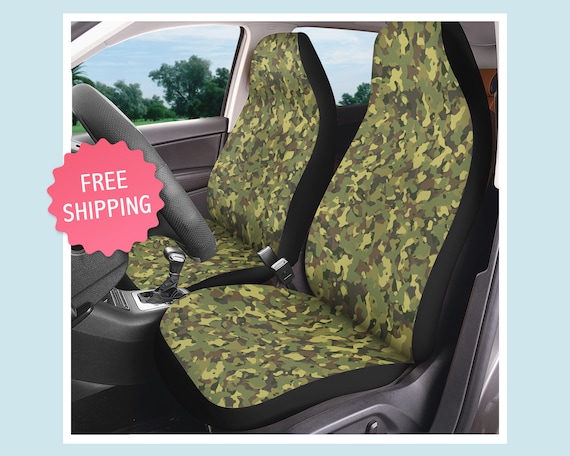Grün Camo Autositzbezug 2er Set, Universal Fahrer und Beifahrerseite  Sitzbezug Schutz passend für die meisten Fahrzeuge Schalensitze - .de