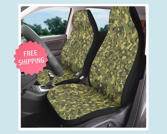 Grün Camo Autositzbezug 2er Set, Universal Fahrer und