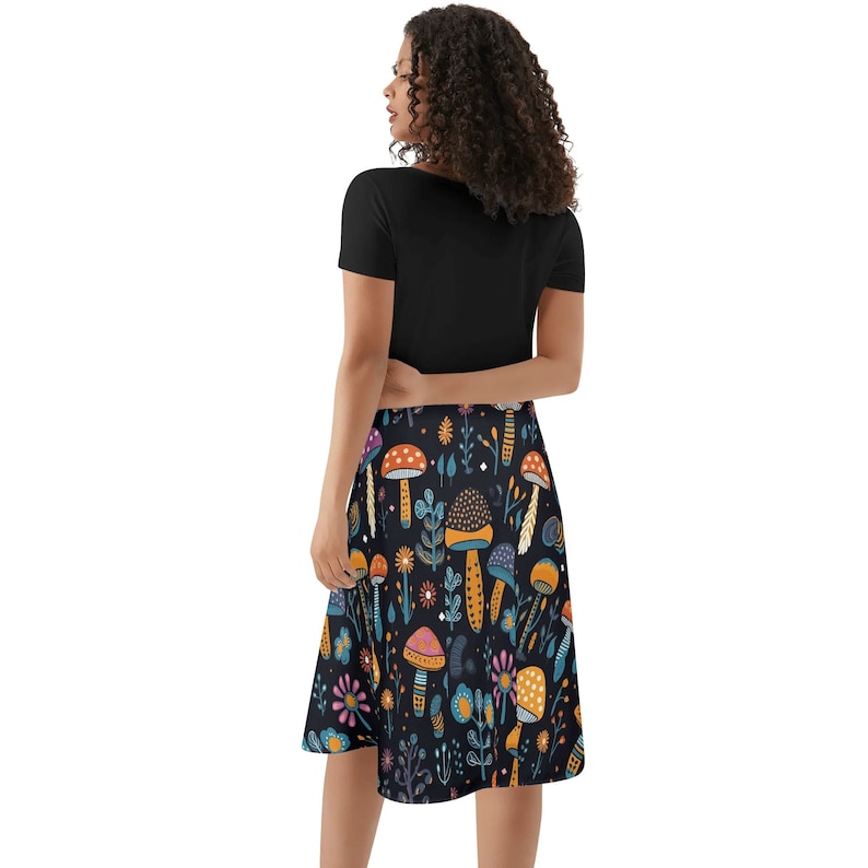 Frauen Custom Kleid mit V-Ausschnitt Schwarzes Top Rüschen Sommerkleid Personalisierter Rock Jede Farbe Text Logo Bild Foto Bild 5