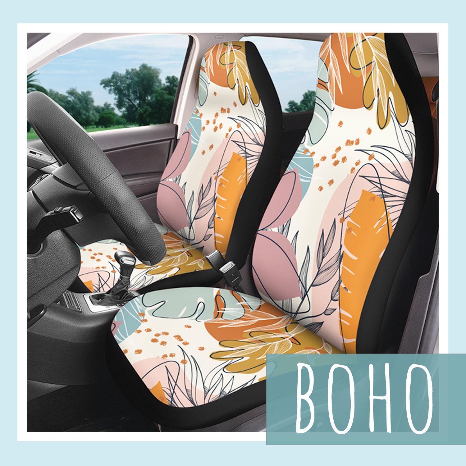 ボヘミアンカーシートカバー 2枚セット モダンボヘミアン
