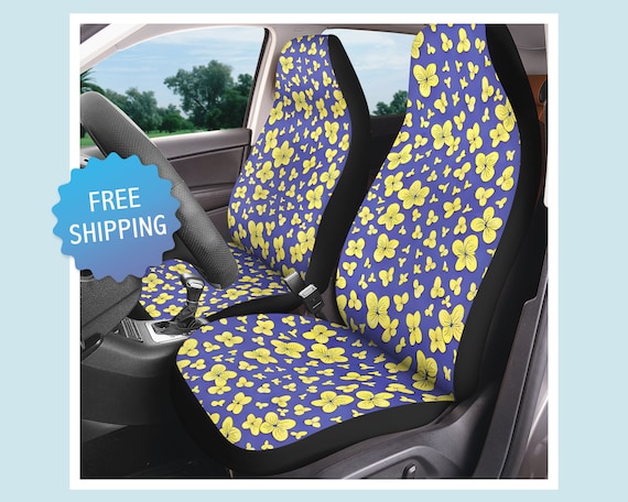 2pcs/set Butterfly Pattern Printed Elastic Car Seat Covers