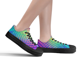 Canvas Schoenen Schoenen Regenboog Neon Regenboog Schoenen Dames