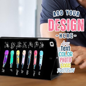 Custodia personalizzata per iPad Custodia protettiva personalizzata a conchiglia per iPad senza slot per penna, adatta alla maggior parte dei modelli. Copertina leggera in stile libro per iPad