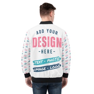 Custom Bomber Jacket Womens or Mens Flight Jacket Personalized Pilot Jacket Unisex Design Your Own Jackets Photo Image Logo Name Monogram image 6