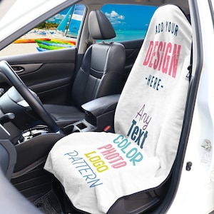 Towel Car Seat Cover Custom Waterproof Seat Covers for Vehicles Personalized Any Image Photo Text Logo Pattern Color Gym Towel Cloth Slip on