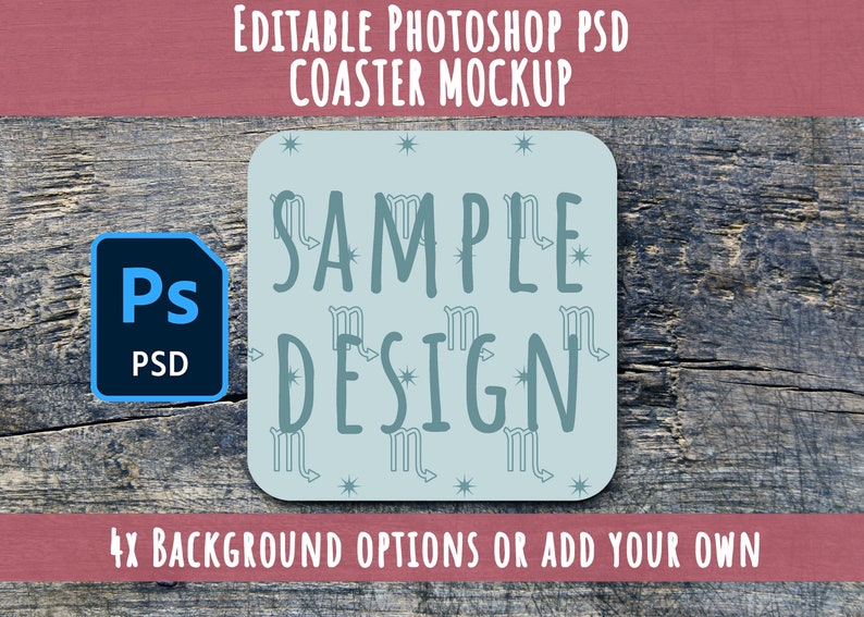 Coaster Mockup, Editable Photoshop PSD Smart Object, Free Backgrounds ...