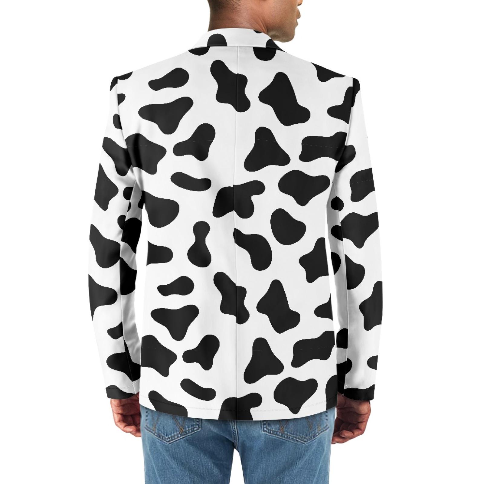 ジャケット・アウター MASU FLOCKY COW SPORTS JACKET SIZE 44 Cow Print Suit Jacket Black & White Cow Blazer for Men or Women