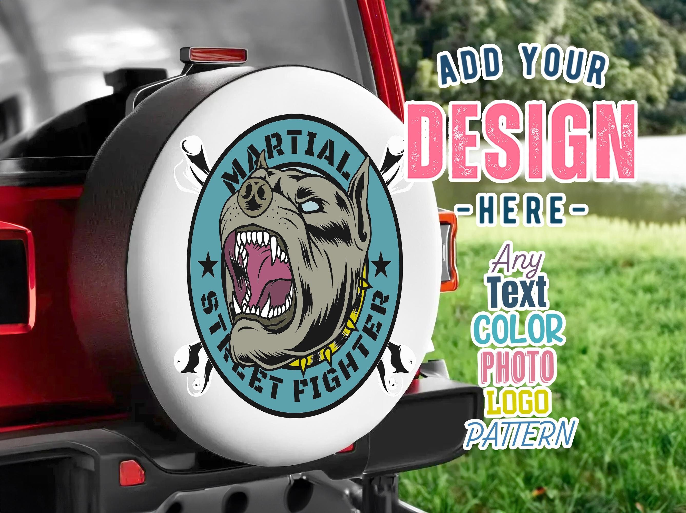 Custom Tire Cover Personalized Rear Tire Protective Covers for Spare Tire Any Color Logo Text Image Pattern Photo Tire Cover 4x4 Off Road