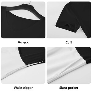 Frauen Custom Kleid mit V-Ausschnitt Schwarzes Top Rüschen Sommerkleid Personalisierter Rock Jede Farbe Text Logo Bild Foto Bild 9