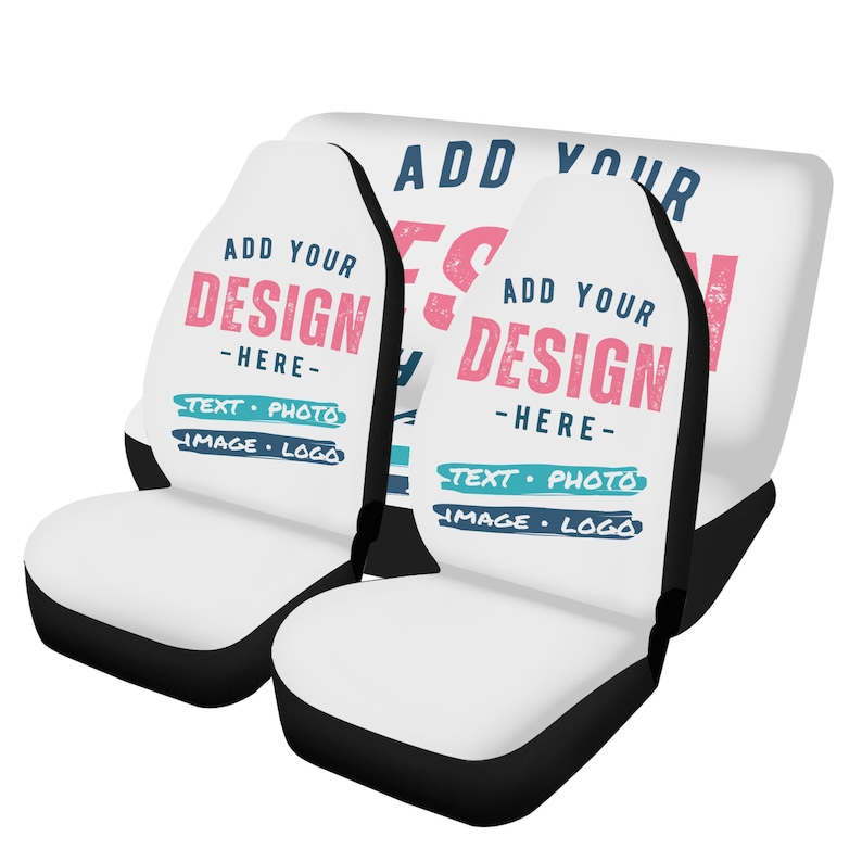 Personalized Car Seat Covers for Vehicles Front or Full Set Custom Car Seat Cover SUV Van Truck Design Your Own Car Accessories Gift image 2