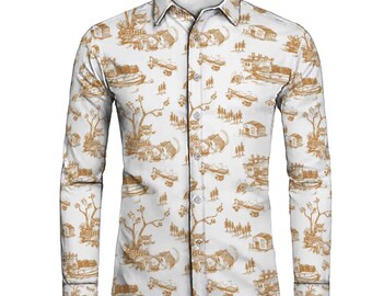 Custom Men's Dress Shirt Personalized Button Down Long Sleeve Shirt Fit  Camp Collar Long Sleeved Shirt Any Logo Photo Pattern Text Image - Etsy