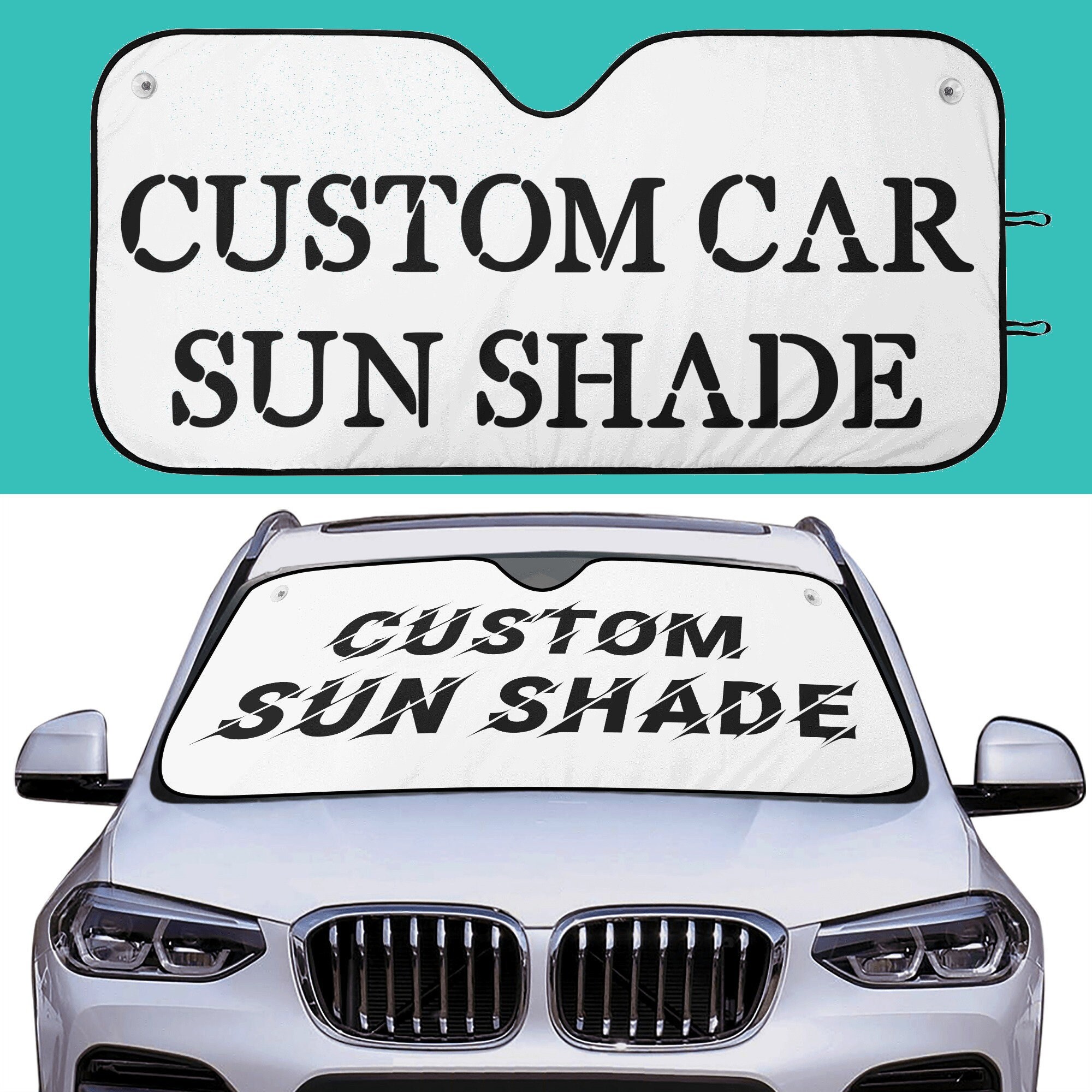Business Logo Advertising Sign Custom Sun Shade for Car Small Biz ...