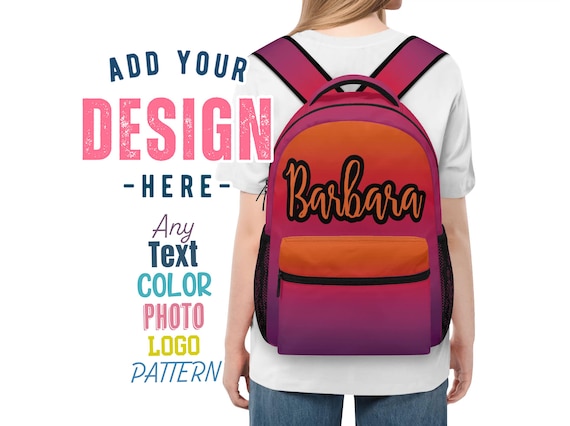 15 inch backpack for kids Personalized 15 Inch Backpack for Kids Student Small Back Pack for Adults  15in Casual Style School Book Bag Image Text Logo Pattern Photo