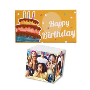 Photo Cube Verjaardagskaart Exploding Custom Photo Surprise Box Gepersonaliseerde tekst Surprise Explosion Bounce Box - Proficiat met je verjaardag