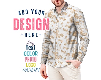 Custom Men's Dress Shirt Personalized Button Down Long Sleeve Shirt Fit Camp Collar Long Sleeved Shirt Any Logo Photo Pattern Text Image - Etsy Custom Men's Dress Shirt Personalized Button Down Long Sleeve Shirt Fit Camp Collar Long Sleeved Shirt Any Logo Photo Pattern Text Image - Etsy