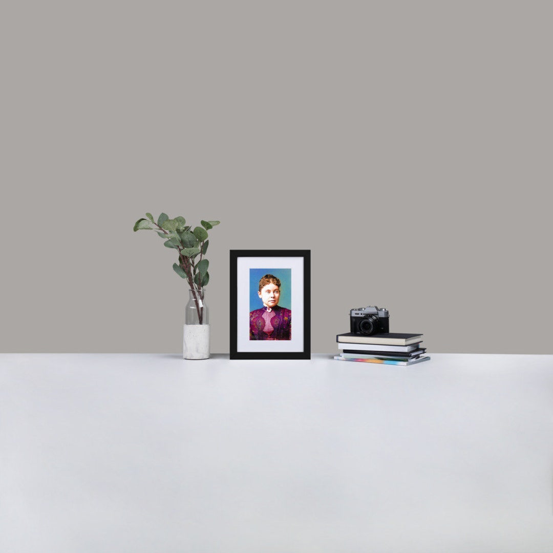 Lizzie Borden COLORIZED Digital Art Matte Paper Framed Poster With Mat