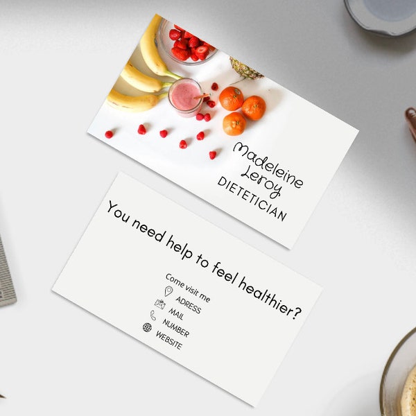 Visit card for dietetician