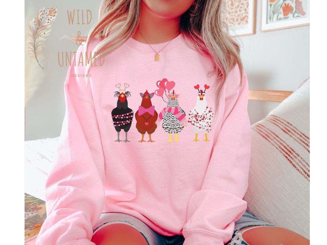 Farm Chicken Hen Flower Pattern Print Women's Sweatshirt