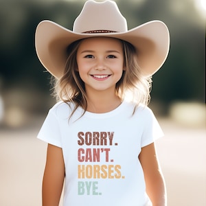 Funny Sorry Can&#39;t Horses Bye Youth Sweatshirt, Horse Lover Youth Hoodie, Horse Kids Shirt, Funny Horse Sweatshirt for Girls and Boys, Tshirt