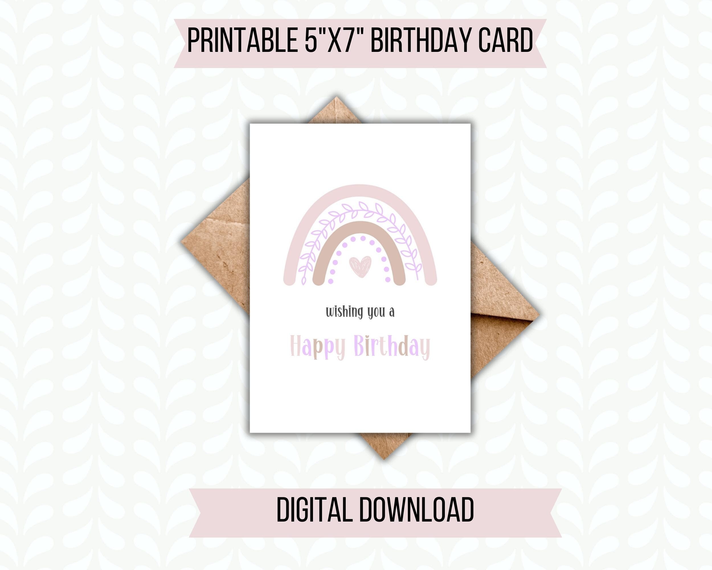 Printable Happy Birthday Card Cut and Fold Template - Etsy
