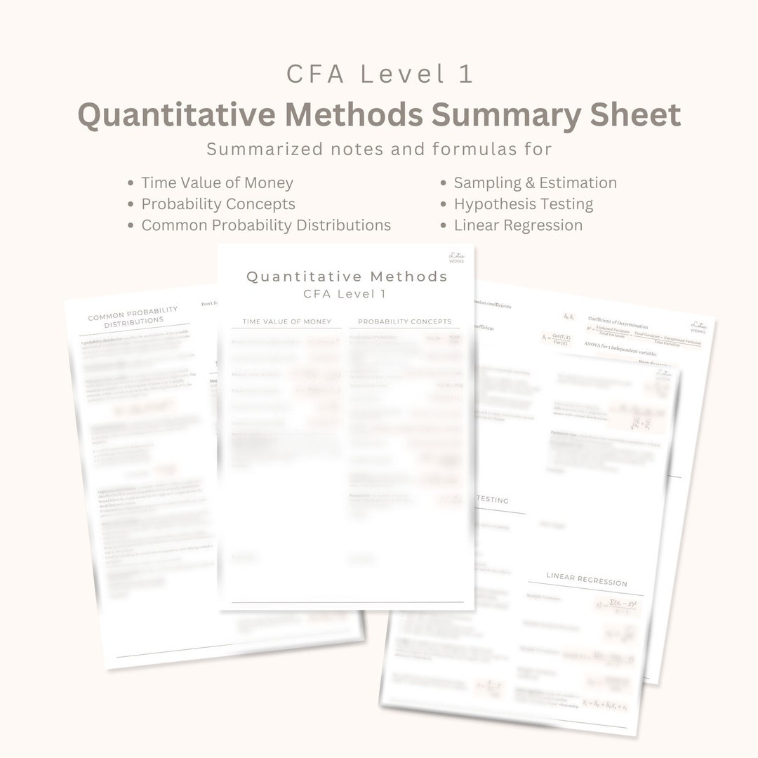 Cfa Exam Quantitative Methods Study Guide Etsy Cfa Exam Quantitative Methods Study Guide Etsy