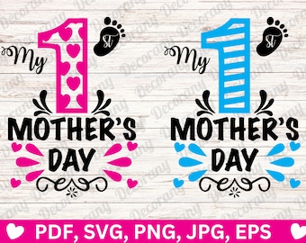 Mein 1st Muttertag Bundle SVG/PNG/JPG/pdf/eps, Baby Muttertag.  Baby Mädchen / Junge, Neugeborenen Geschenk, digitales Design, Kommerzielle Nutzung Download