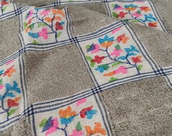 Handwoven Pashmina Scarf Shawl, Luxury Indian Embroidery, 54x108 inch