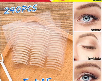 Eyelid Tape Stickers 240Pcs Natural Invisible- Adhesive Eye Lift Strips Tool AU