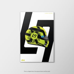 Lando Norris Helmet Poster, F1 Helmet, McLaren Racing, Lando Norris Wall Art, Lando Norris Poster