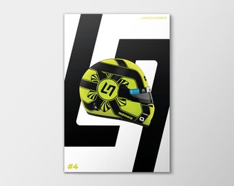 Lando Norris Helmet Poster, F1 Helmet, McLaren Racing, Lando Norris Wall Art, Lando Norris Poster