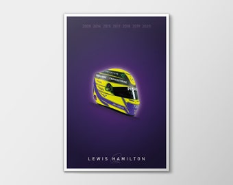 Lewis Hamilton 2022 Helmet, Formula 1 Poster, Sir Lewis Hamilton, Mercedes AMG F1, 7 World Championships, F1, Wall Hanging, Digital Art