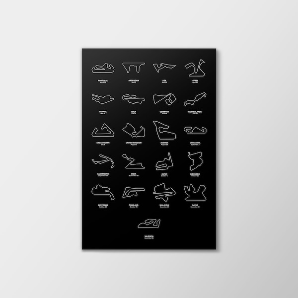 MotoGP 2023 Calendar, MotoGP Circuits,  Sachsenring, Le Mans, Jerez, Mugello, Silverstone, MotoGP Wall Art, Wall Hanging