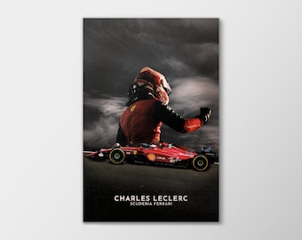 シャルル・ルクレール フェラーリ F1-75 ポスターまたはキャンバス、F1