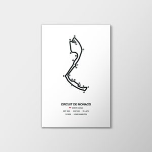 Circuito de F1 de Mónaco, Circuito de Mónaco, Fórmula 1, Monte Carlo, Spa, Monza, Suzuka, Colgante de pared, Póster, Descarga digital