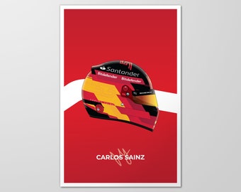 Formula 1 Poster, Carlos Sainz 2024 Helmet, Carlos Sainz Ferrari Poster, F1 Helmet, Carlos Sainz Wall Hanging, Carlos Sainz Wall Art