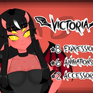 Victoria | Premade Fully Rigged VTuber Model | Succubus Monster Girl