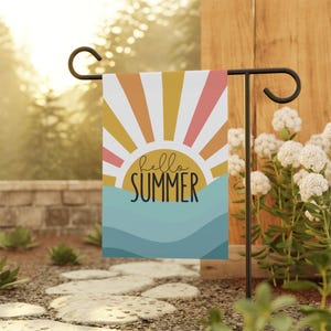 Summer Garden Banner, Home and Garden Flag, Outdoor Decoration, Summertime Banner Yard Flag